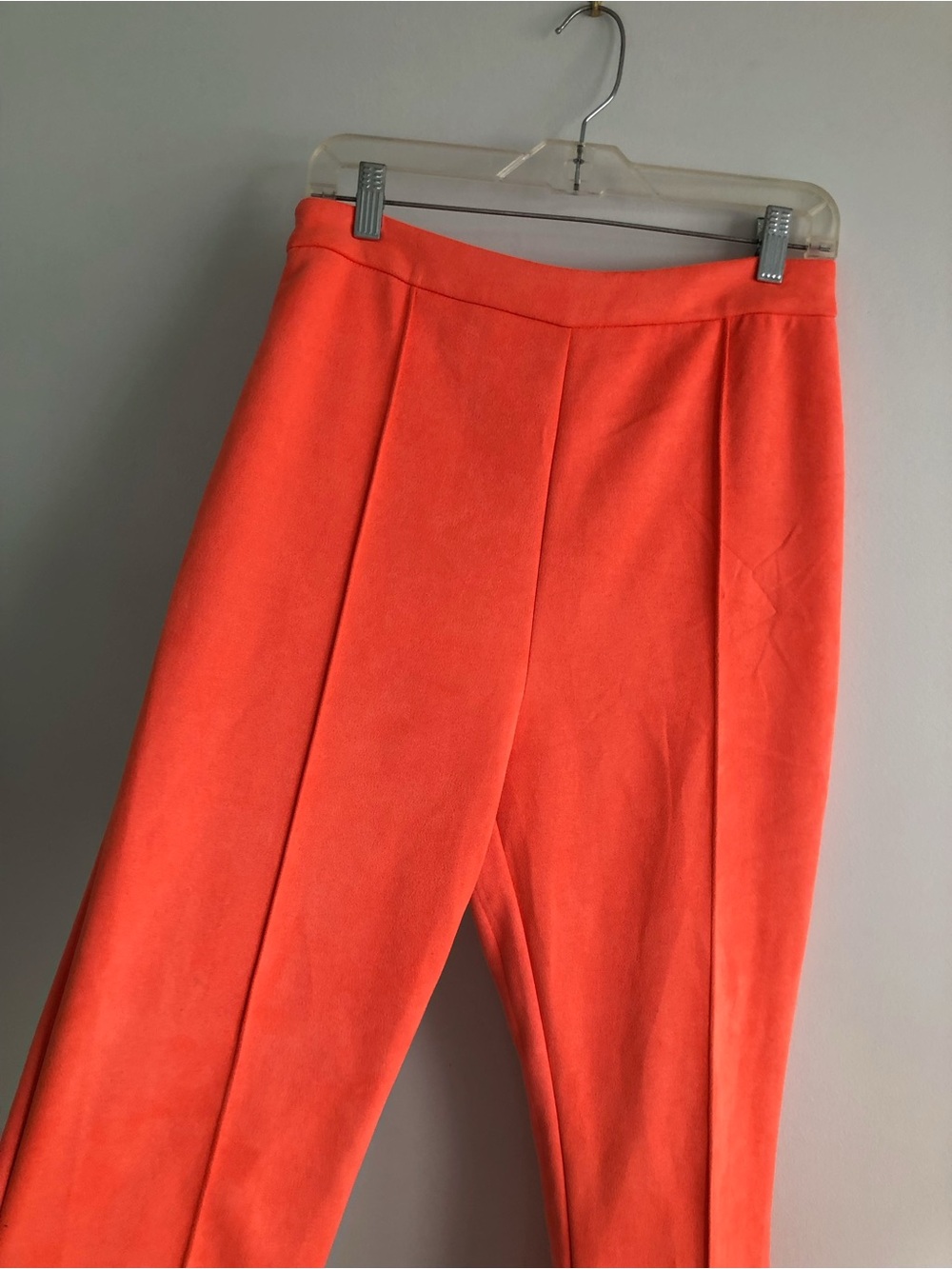 PrettyLittleThing Wide-Leg Ponte Pants in Coral Orange